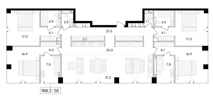 Продажа 5-комнатной элитной квартиры в ЖК Life time. площадь 188.20м2. цена: 125 350 000 руб
