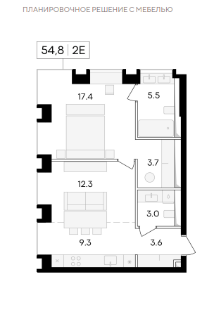 Продажа 2-комнатной элитной квартиры в ЖК Life time. площадь 54.80м2. цена: 45 860 000 руб
