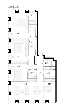 Продажа 4-комнатной элитной квартиры в ЖК Life time. площадь 162.00м2. цена: 128 420 000 руб