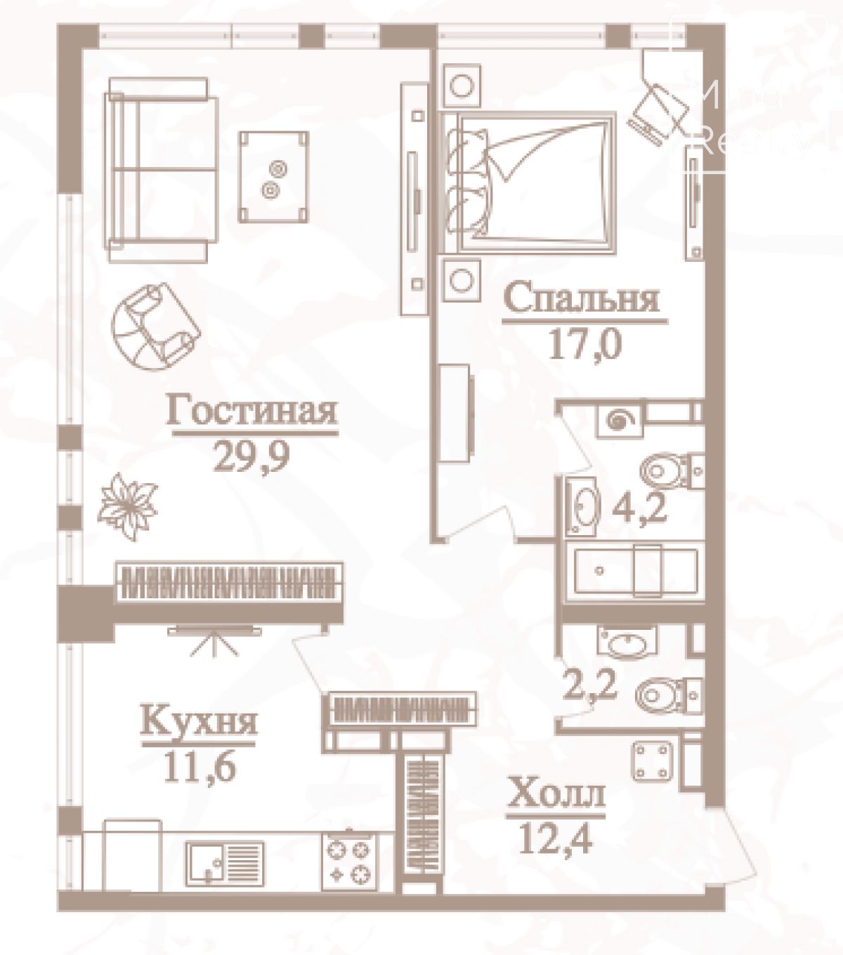 Продажа 2-комнатной элитной квартиры в ЖК Onyx deluxe. площадь 77.20м2. цена: 38 677 200 руб