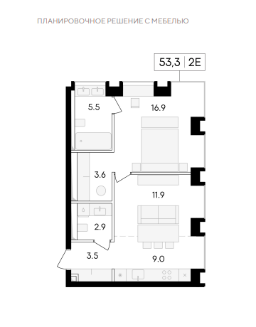 Продажа 2-комнатной элитной квартиры в ЖК Life time. площадь 53.30м2. цена: 40 560 000 руб
