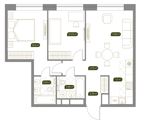 Продажа 2-комнатной элитной квартиры в ЖК West Garden. площадь 66.80м2. цена: 36 270 000 руб