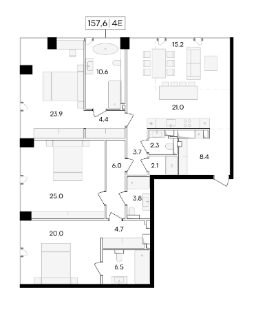 Продажа 4-комнатной элитной квартиры в ЖК Life time. площадь 157.60м2. цена: 108 450 000 руб