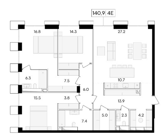 Продажа 4-комнатной элитной квартиры в ЖК Life time. площадь 140.90м2. цена: 113 310 000 руб