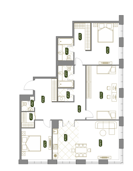 Продажа 4-комнатной элитной квартиры в ЖК West Garden. площадь 138.90м2. цена: 98 400 000 руб