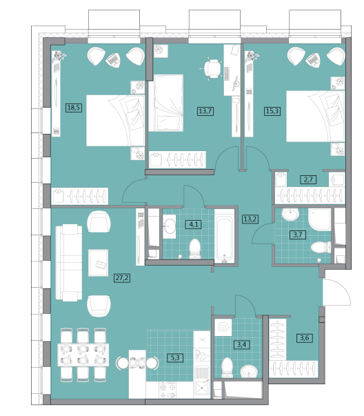 Продажа 4-комнатной элитной квартиры в ЖК Вестердам. площадь 110.10м2. цена: 37 000 000 руб
