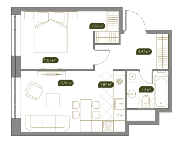 Продажа 1-комнатной элитной квартиры в ЖК West Garden. площадь 43.40м2. цена: 26 020 000 руб