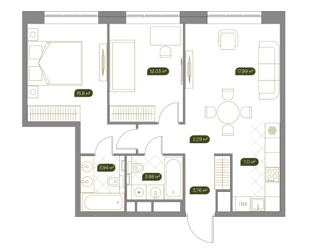 Продажа 2-комнатной элитной квартиры в ЖК West Garden. площадь 66.80м2. цена: 33 480 000 руб